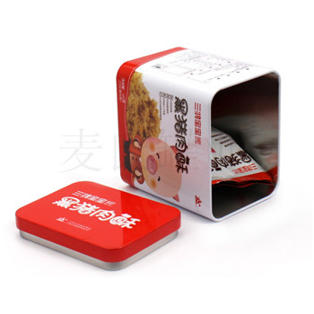 精致黑豬肉酥鐵盒,方形食品馬口鐵盒定制廠(chǎng)家